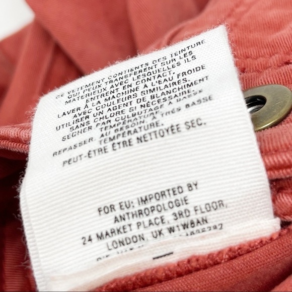 HEI HEI ANTHROPOLOGIE Women’s Red SLIM UTILITY CARGO PANTS 29” Inseam Size 25 - Picture 10 of 10